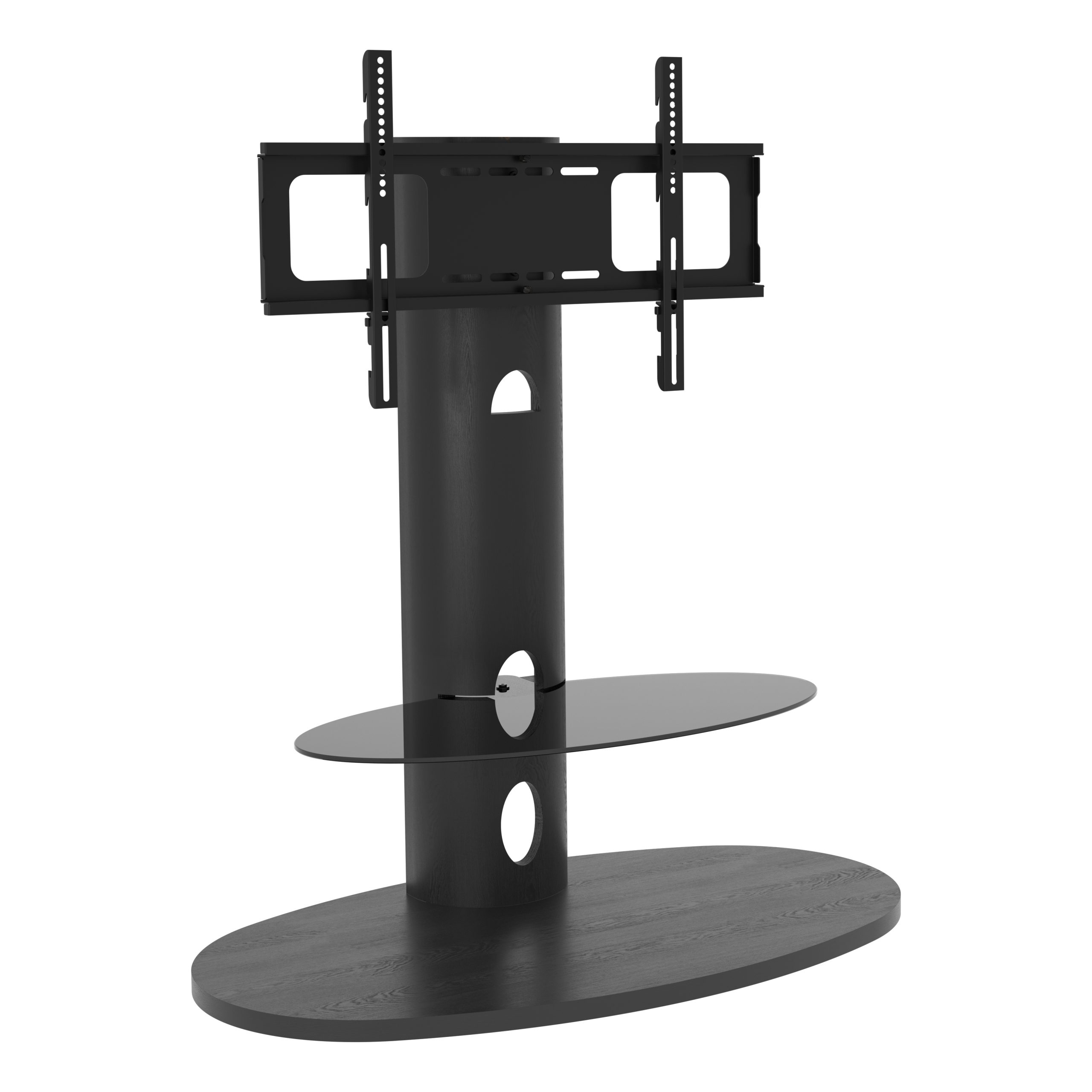 トップス pedestal FSL930CHEB: Affinity Chepstow Oval Pedestal TV Stand (Black) - AVF