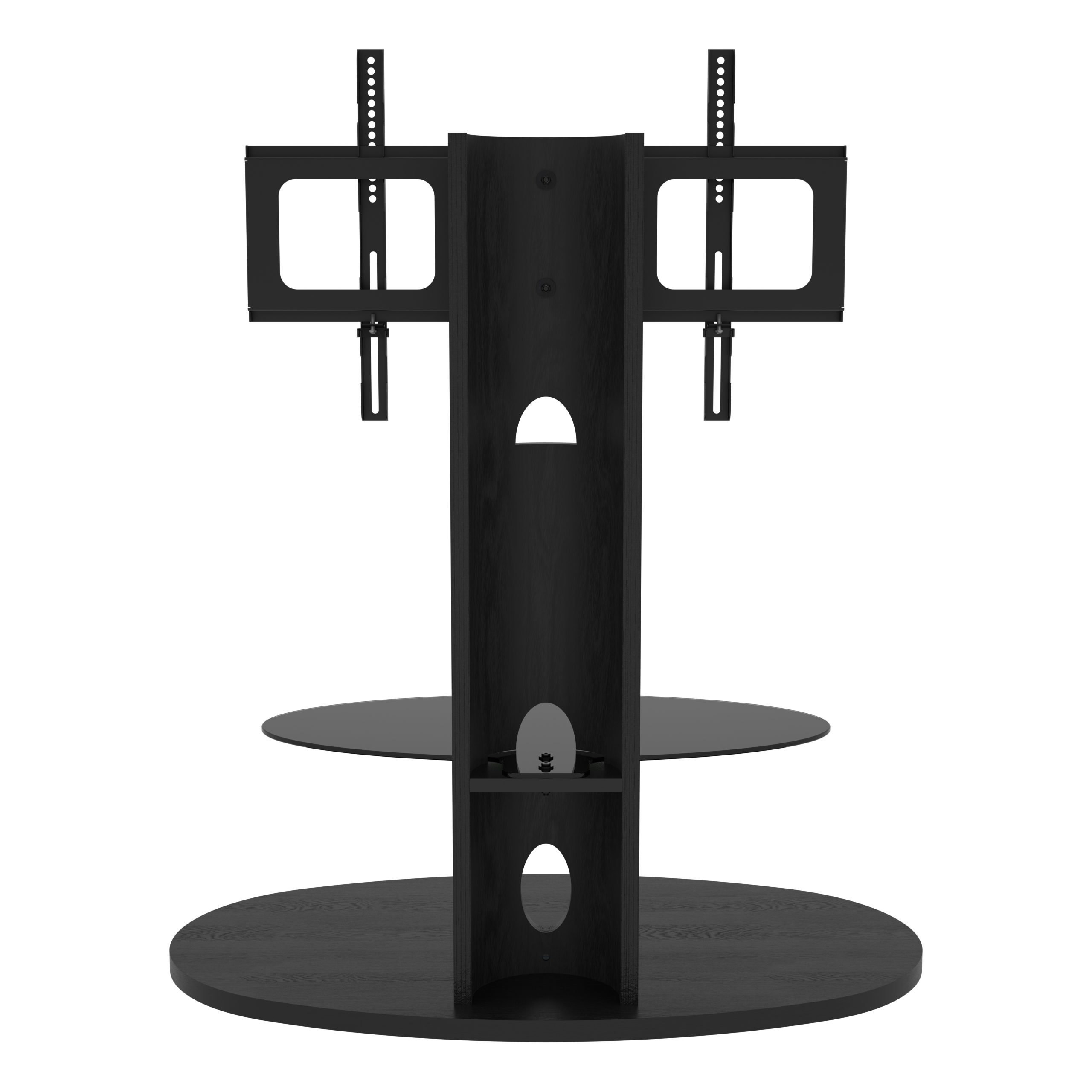 FSL930CHEB: Affinity Chepstow Oval Pedestal TV Stand (Black) - AVF