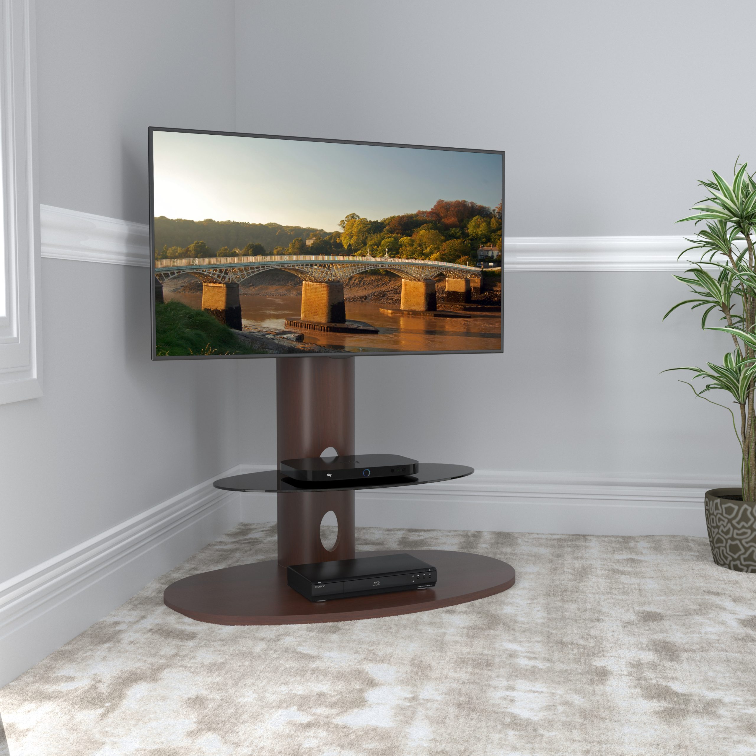 FSL93CHEXW: Affinity Premium - Chepstow Oval Pedestal TV Stand
