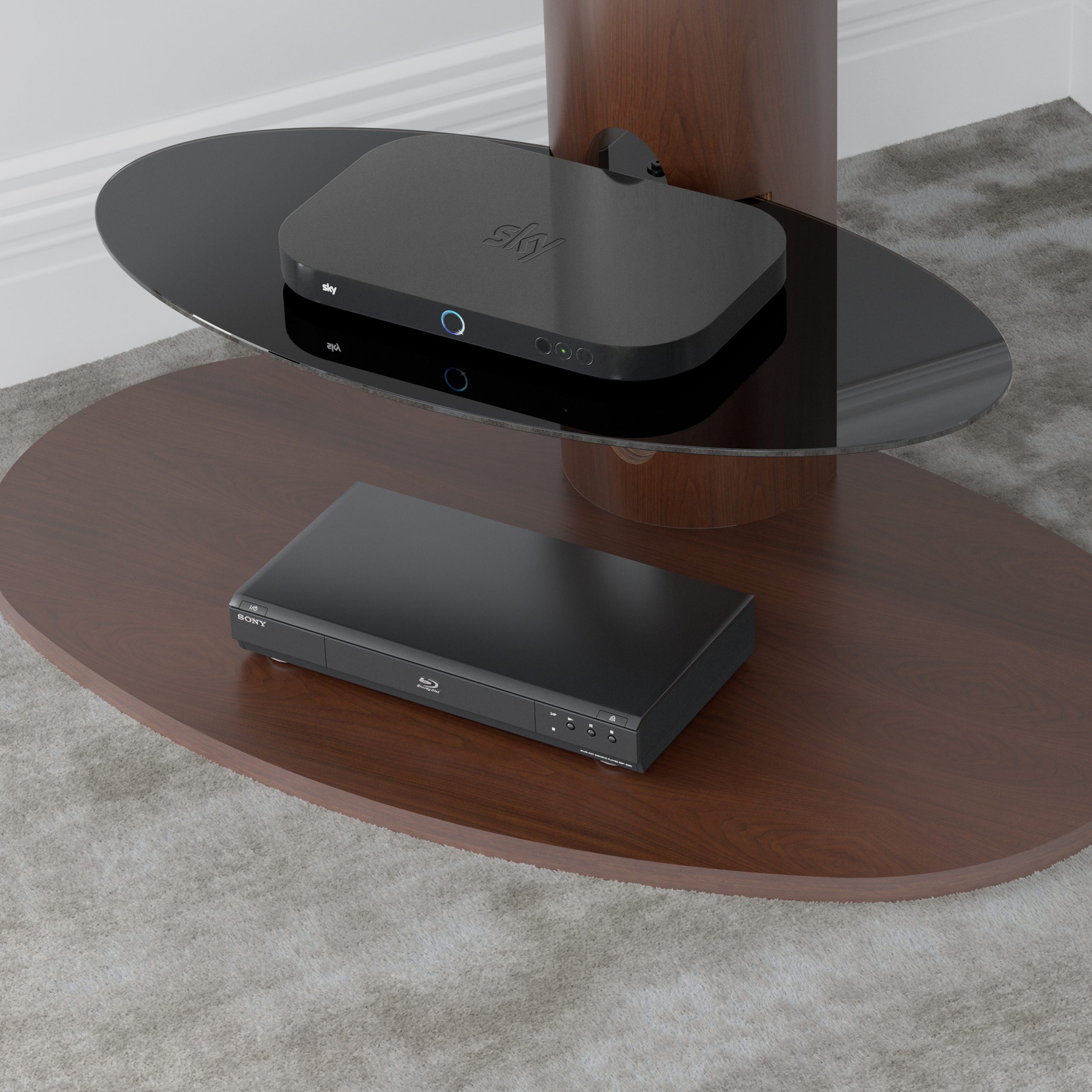 トップス Pedestal FSL93CHEXW: Affinity Premium - Chepstow Oval Pedestal TV Stand