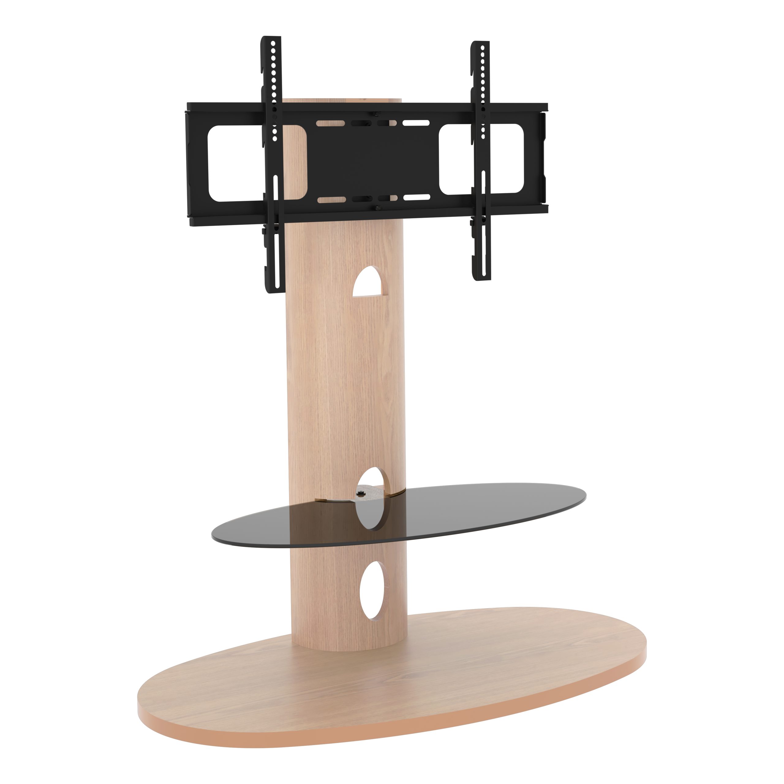 FSL930CHEOW: Affinity Chepstow Oval Pedestal TV Stand (Whitewashed