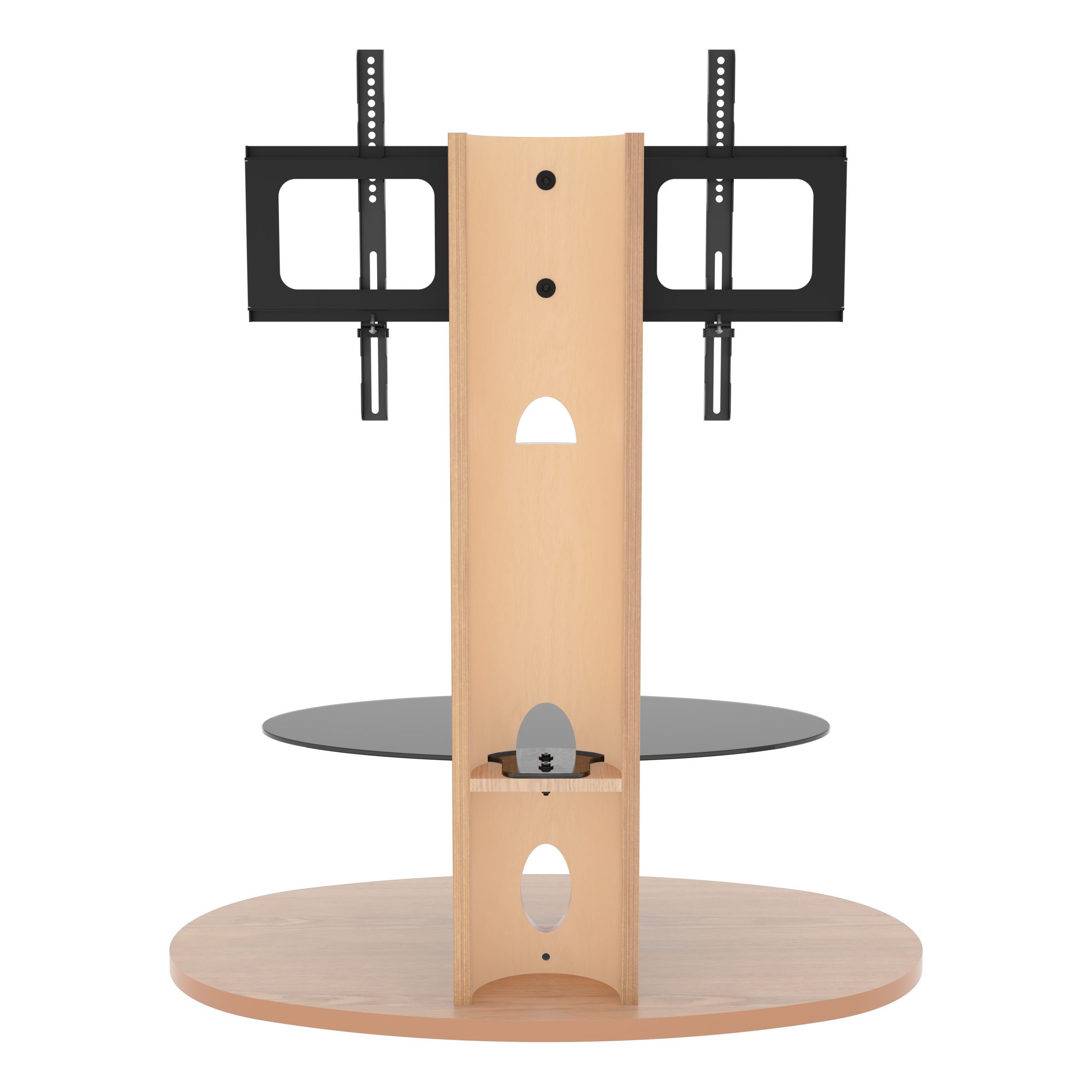 FSL930CHEOW: Affinity Chepstow Oval Pedestal TV Stand (Whitewashed