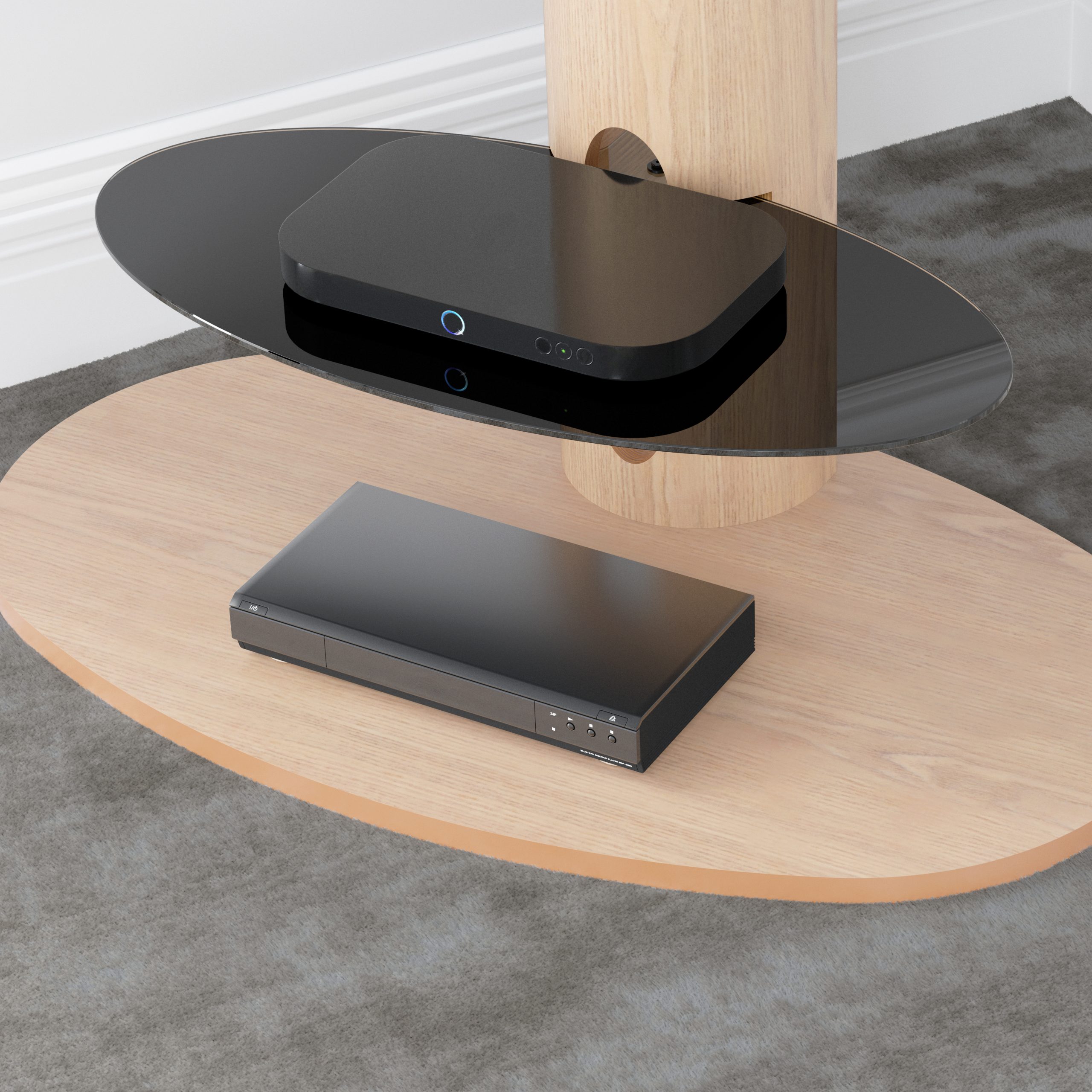 Up on a Pedestal 偶像の座 CF LGS441 未使用 FaB FSL800LUB-A: Lugano Oval Pedestal TV Stand (Black) - AVF Group
