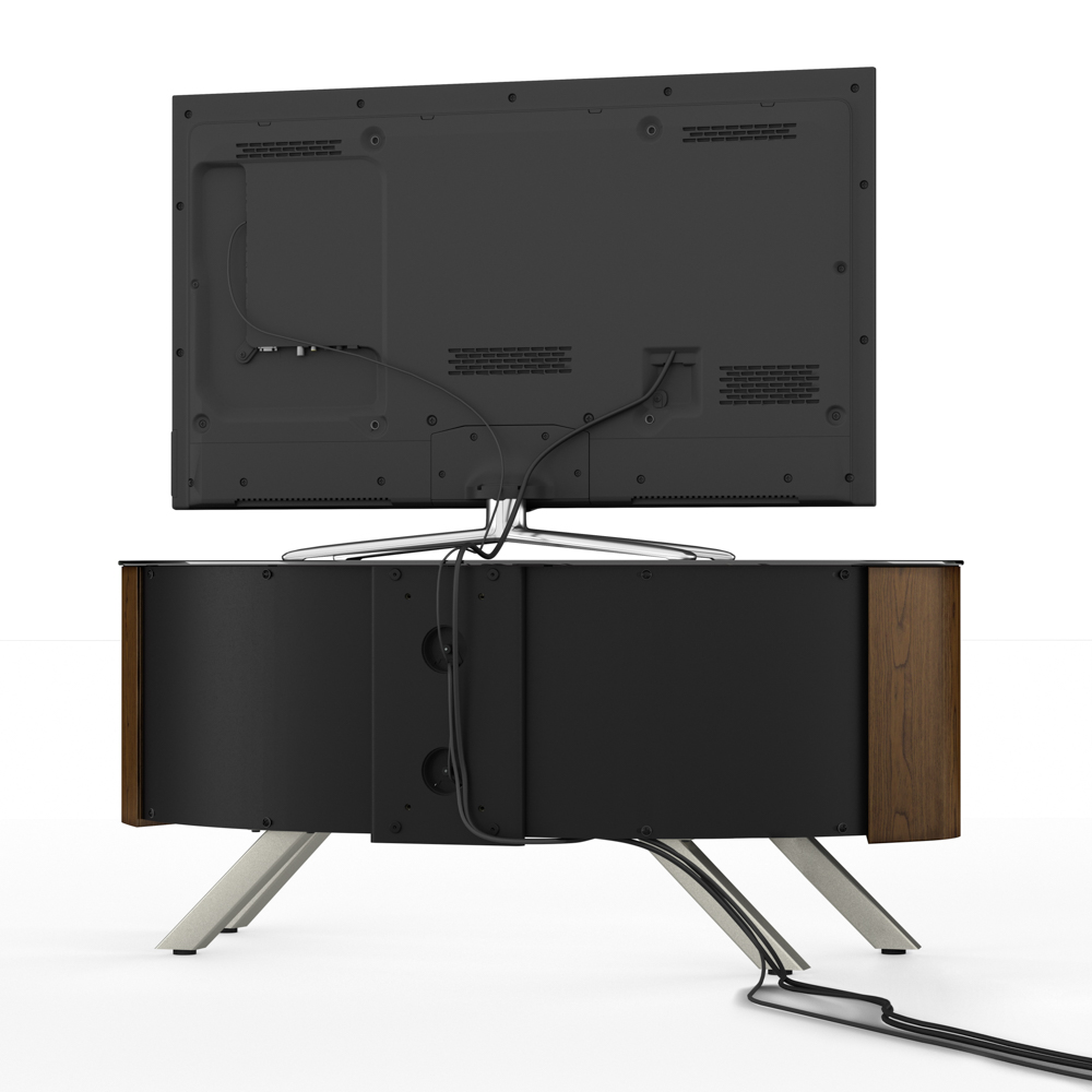 FS115BAYXW Affinity Premium Bay Curved TV Stand (Walnut) AVF Premium