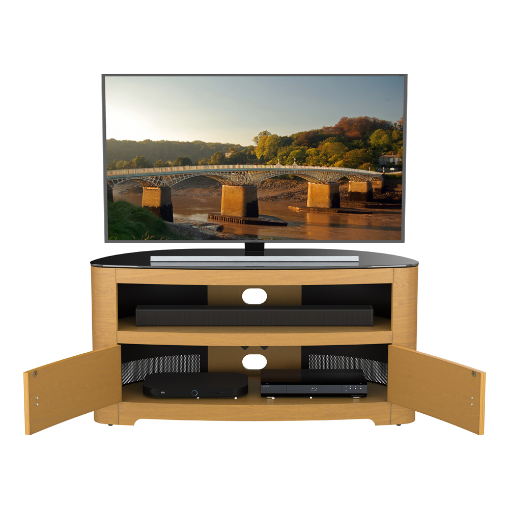 FS11BLEXO: Affinity Premium - Blenheim Curved TV Stand (Oak