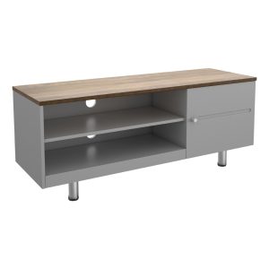 FS1200WSSG: Whitesands 1.2m TV Stand in Satin Grey and Wood Finish