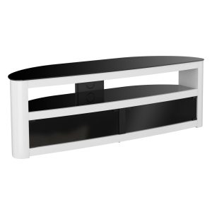 FS15BURXGW: Affinity Premium – Burghley Curved TV Stand (Gloss White)
