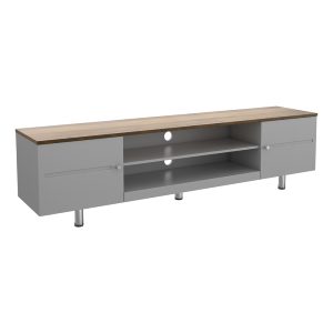 FS1900WSSG: Whitesands 1.9m TV Stand in Satin Grey and Wood Finish