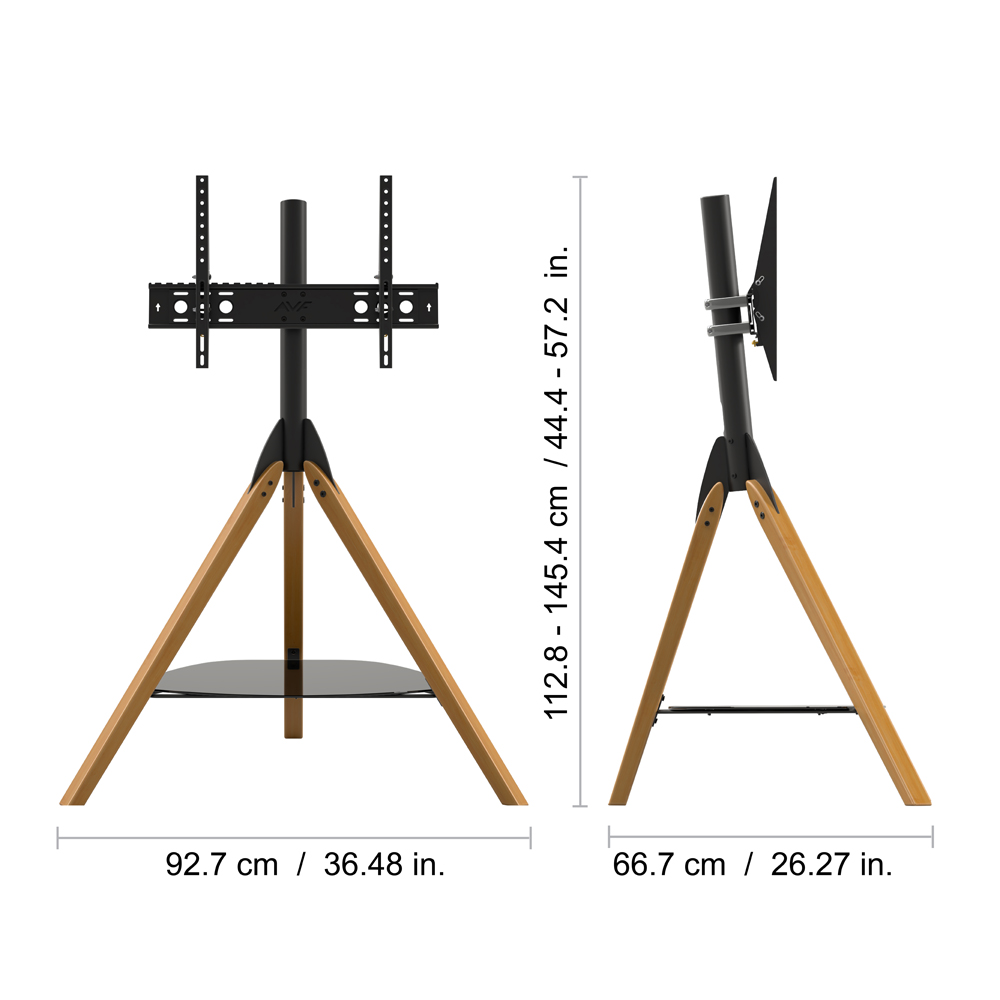 FSL1000HOXLWB: Hoxton Tripod TV Stand in Light Wood / Black - AVF