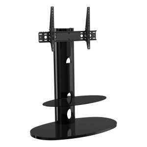 FSL930CHEB: Affinity Chepstow Oval Pedestal TV Stand (Gloss Black)