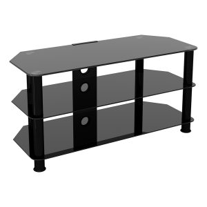 SDC1000CMBB: Classic – Corner Glass TV Stand with Cable Management