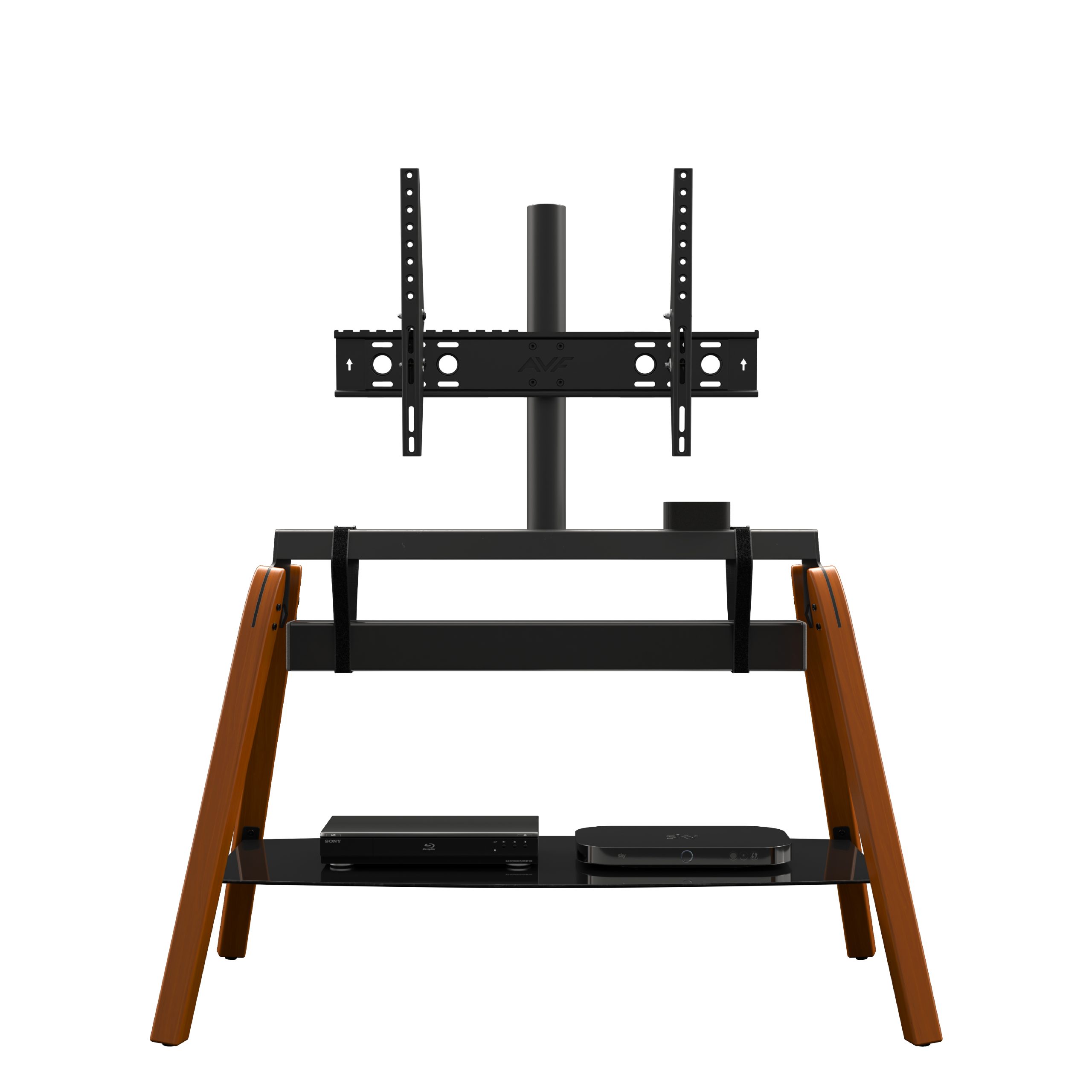 FSL1120HOQDWB: Hoxton Quad TV Stand - Dark Wood - AVF Premium