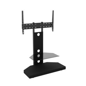 AR-FSL800WPB: 80cm Wood Print Corner Pedestal TV Stand (Black)