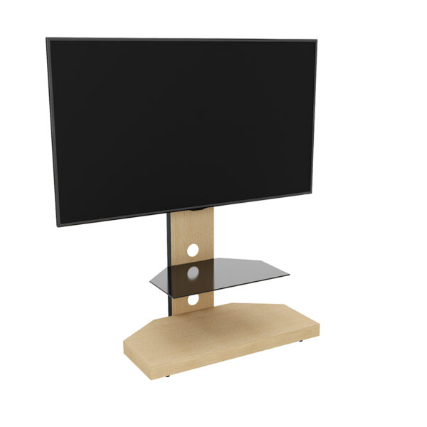 Ar-fsl800wpo: 80cm Wood Print Corner Pedestal Tv Stand (oak) - Avf 