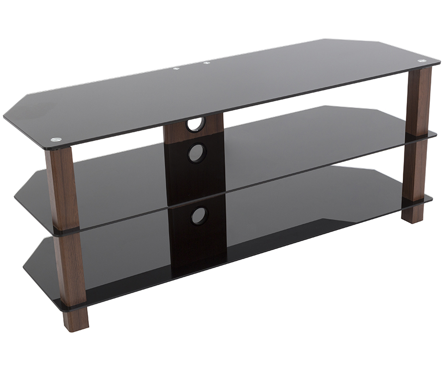 Walnut and glass 2024 tv stand