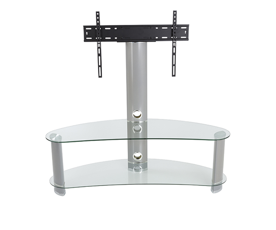 Metal and glass tv outlet stand with mount