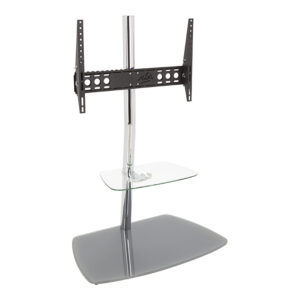 FSL800ISGC: Iseo 80cm Pedestal TV Stand (Clear & Grey Glass)