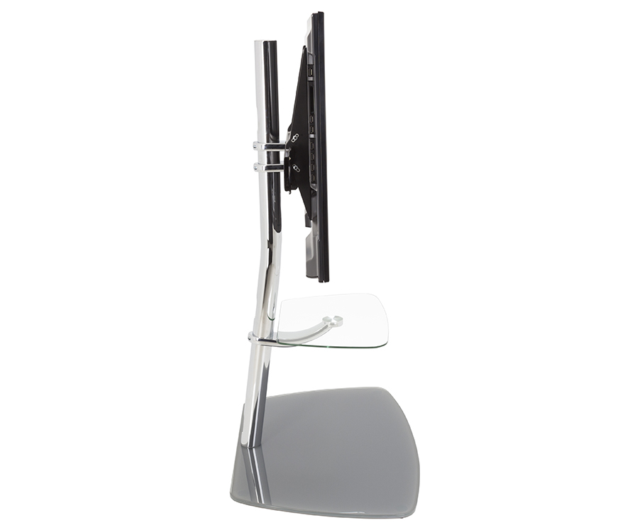 FSL590ENSW: Eno 60cm Pedestal TV Stand (Silver & White Glass) - AVF Group  (UK & Europe)