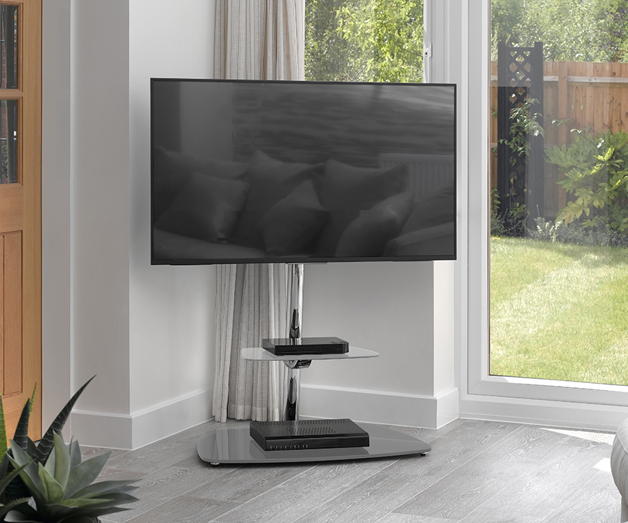 FSL800LUB: Lugano Oval Pedestal TV Stand - AVF Peak Distribution