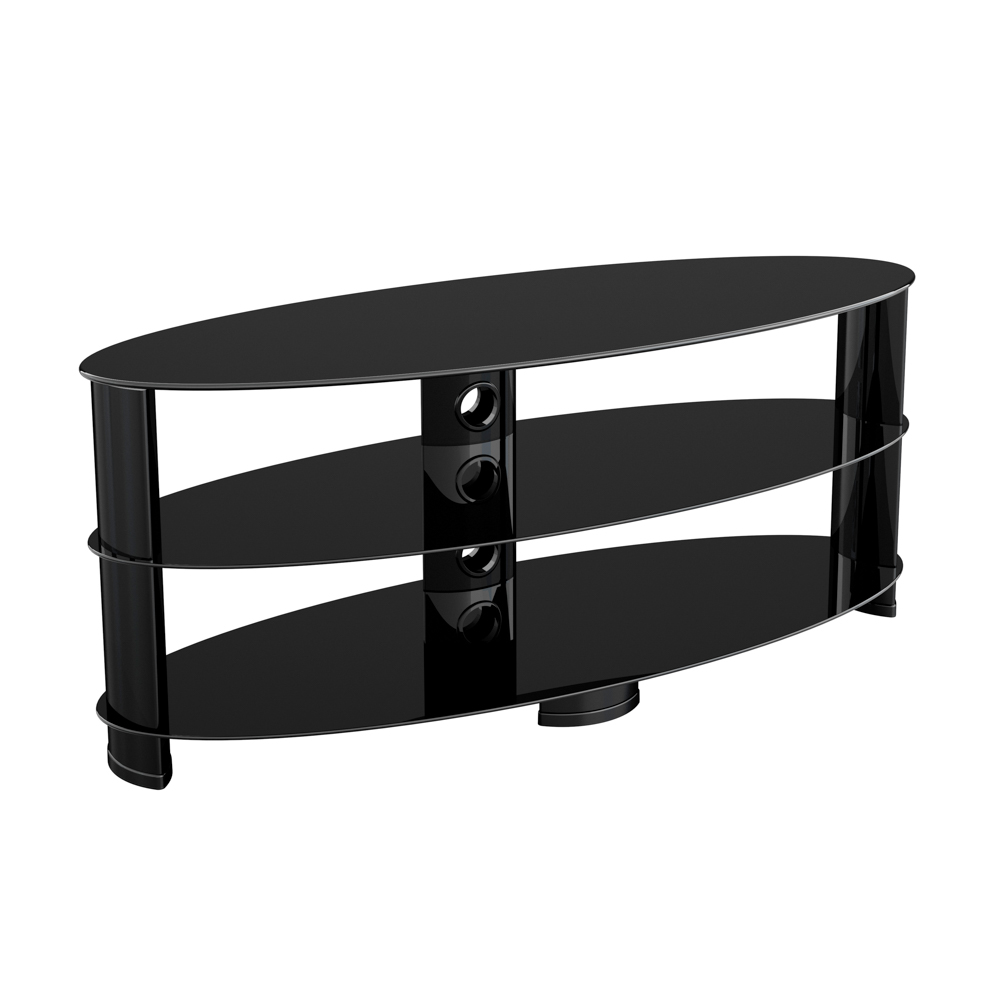 OVL1200BB Oval Glass TV Stand AVF Group UK