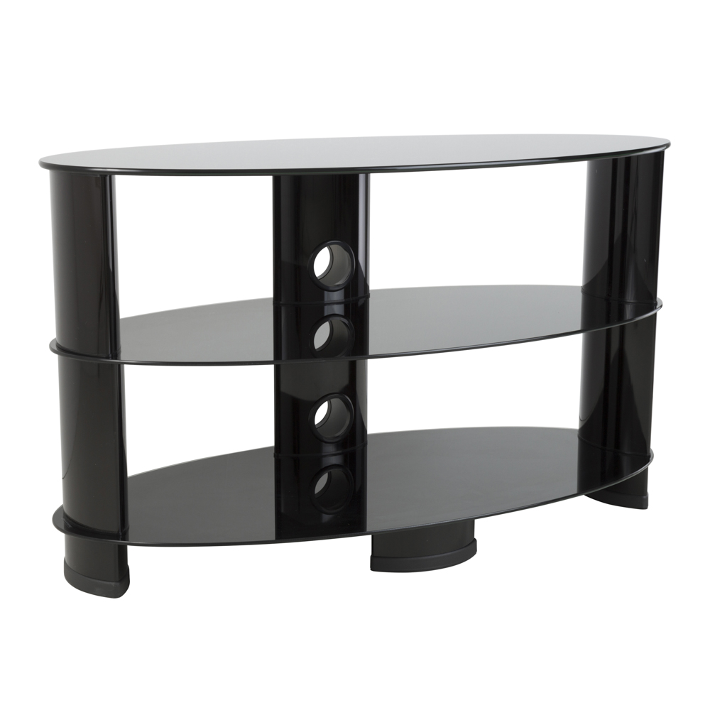 OVL850BB: Oval 85cm TV Stand (Black) - AVF Group (UK & Europe)