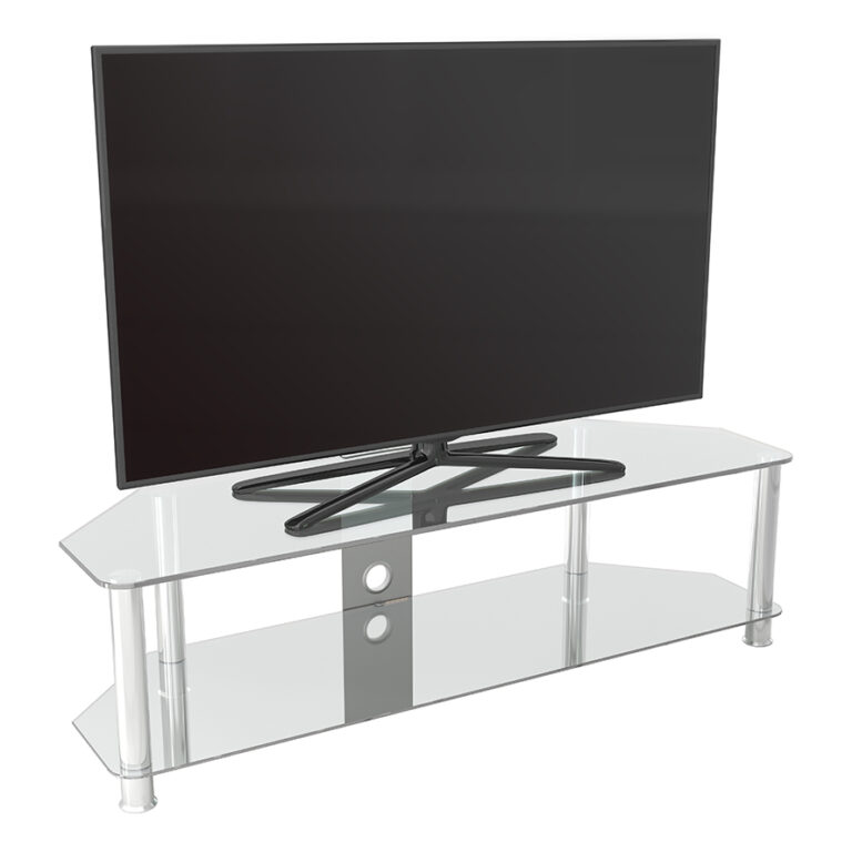 SDC1400CMCC Classic Corner Glass TV Stand with Cable Management