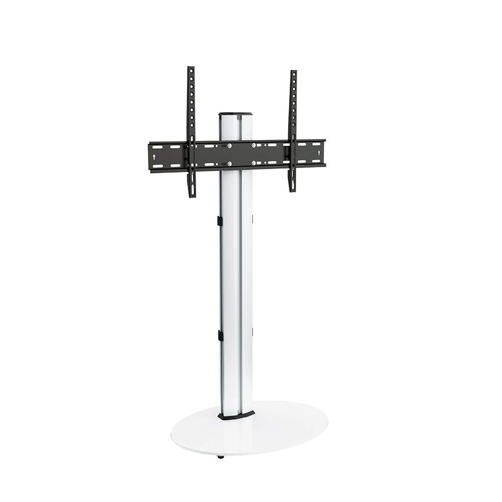FSL590ENSW: Eno 60cm Pedestal TV Stand (Silver & White Glass) - AVF Group  (UK & Europe)