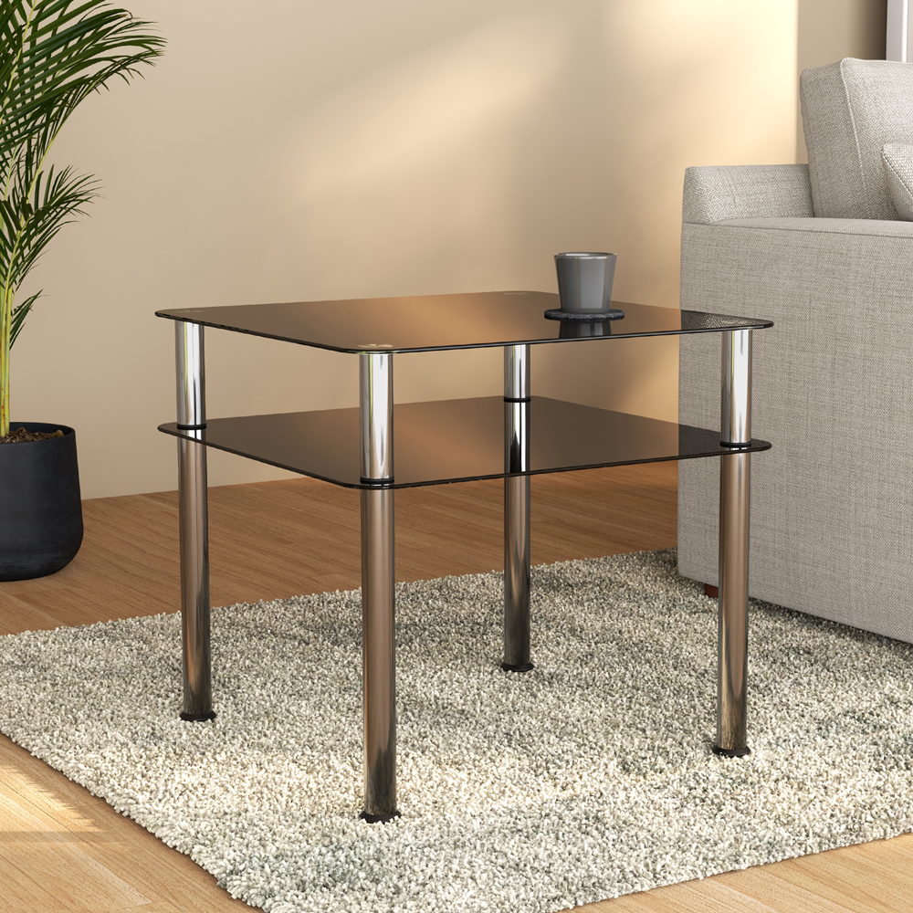 Black and chrome on sale side table