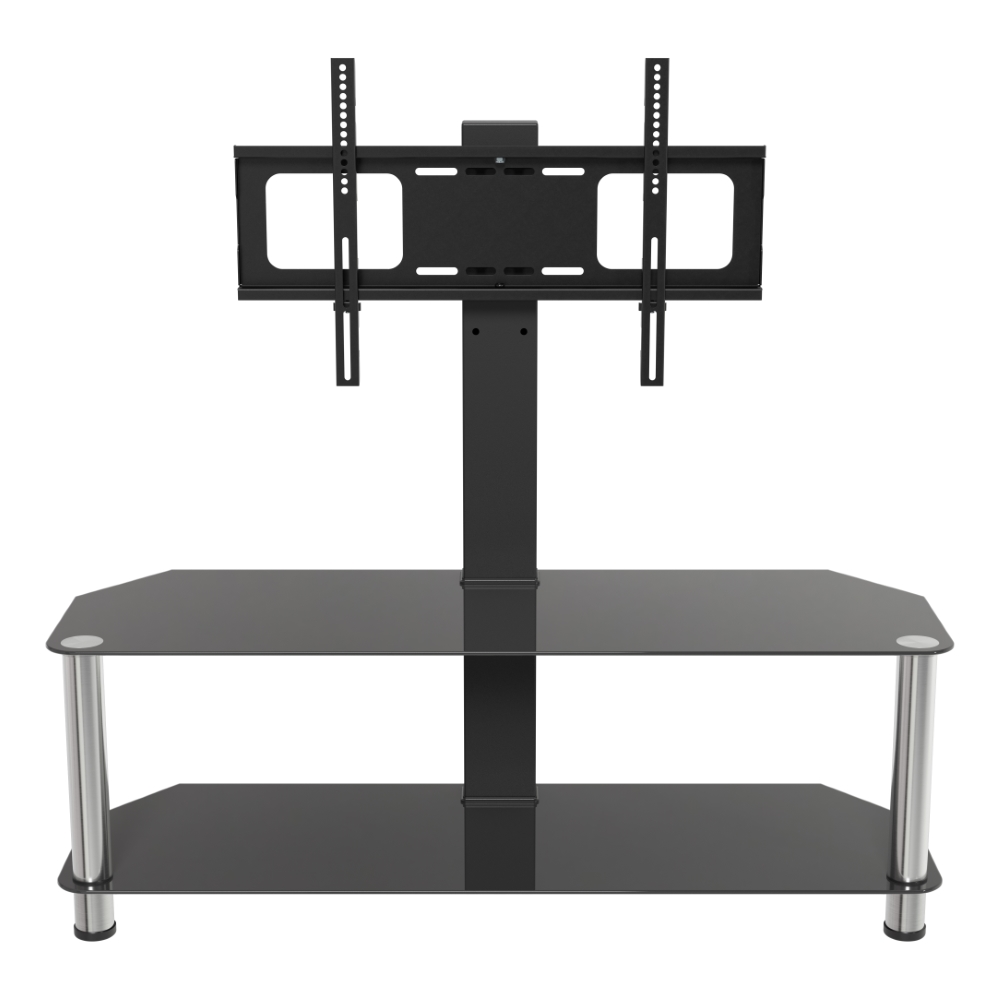 Metal and glass tv store stand with mount