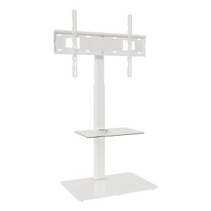 FSL550LFWC: AVF Loft All-in-One Column TV Stand (White & Clear Glass)