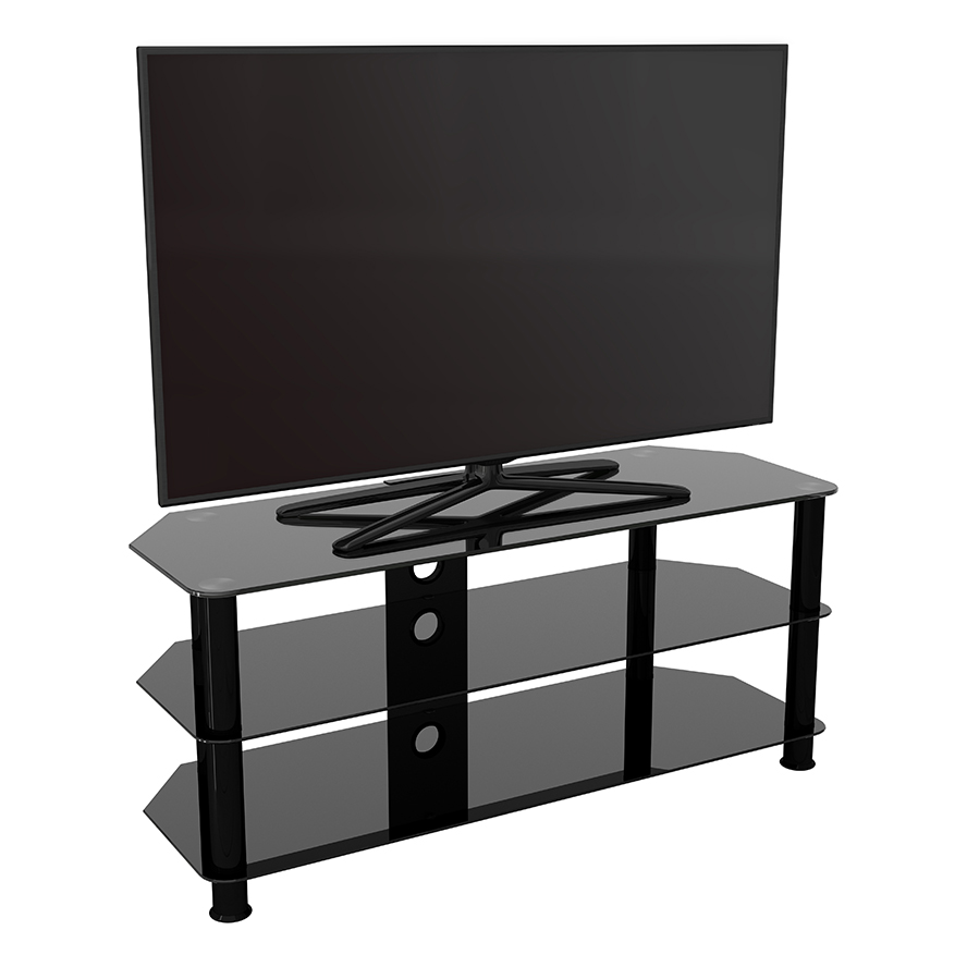 Glass black 2024 tv stand